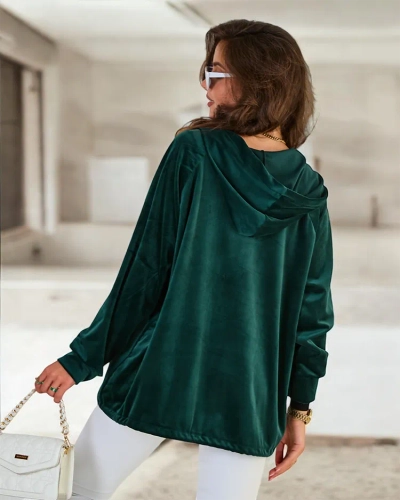 Royalfashion Sieviešu džemperis bez rāvējslēdzēja ar kapuci