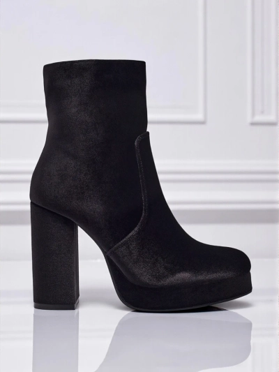 Women's Heeled Ankle Boots Velour Style Miss
