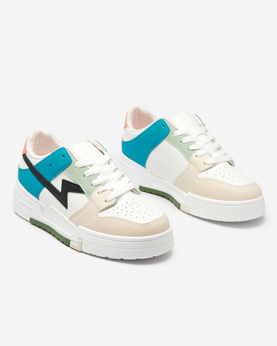 Beige and blue women's sports shoes Tremsi sneakers - Footwear