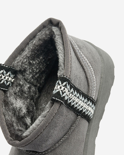 Royalfashion Sieviešu īsie zābaki a'la sniega zābaki ar ornamentu Erititta