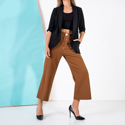 Черный женский пиджак без застежки