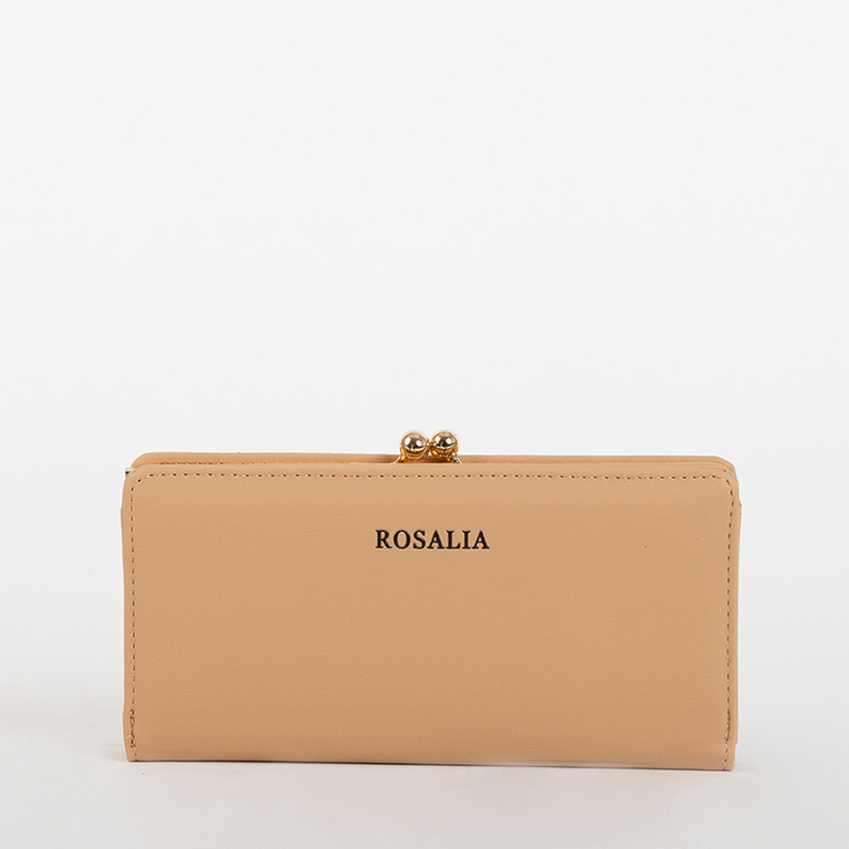 Classic light brown large women's wallet - Accessories