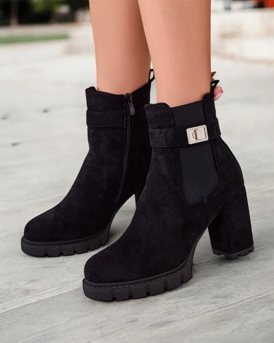 Royalfashion Women's block heel ankle boots Effo