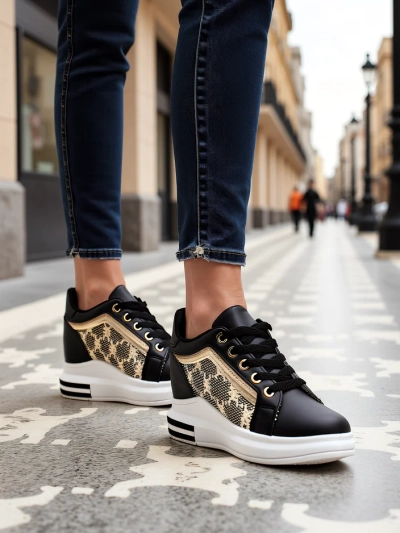 Royalfashion Women's sports shoes with hidden wedge Jesioo