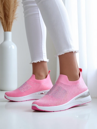 Royalfashion Slēpjamas sieviešu wedge kedas ar rhinestones Qelavise
