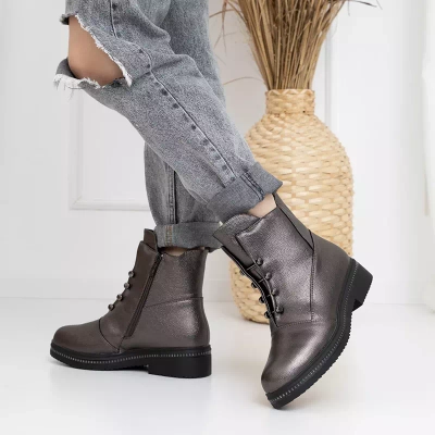 OUTLET Women's warm boots in graphite Iasmin - Footwear
