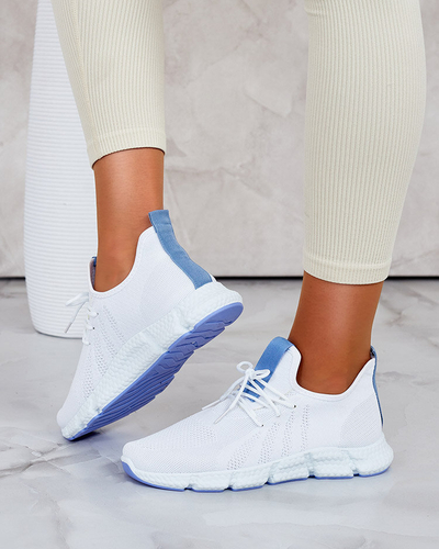 White and blue Baym women's sports shoes - Footwear