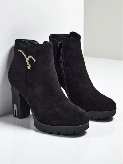 Luna Black Elegant Evening Ankle Boots