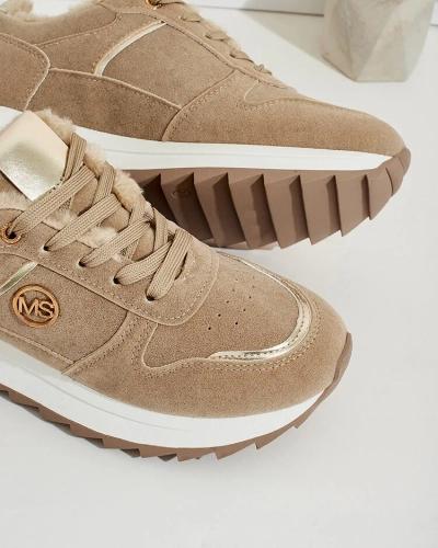 Royalfashion Siltās sieviešu kedas ar kažokādu Boris