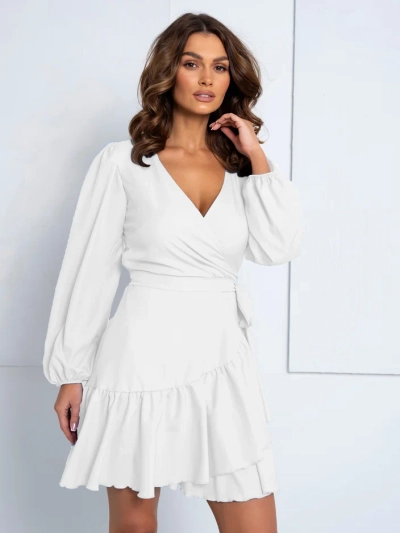 Платье мини с завязками Royalfashion для женщин с рюшем
