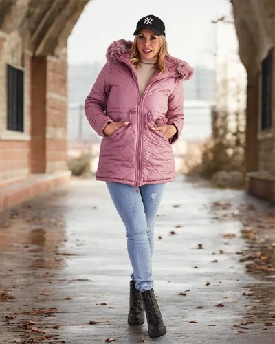 Royalfashion Женская стеганая куртка розового цвета