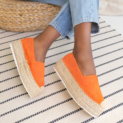 Women's orange espadrilles on the Erolova platform - Shoes