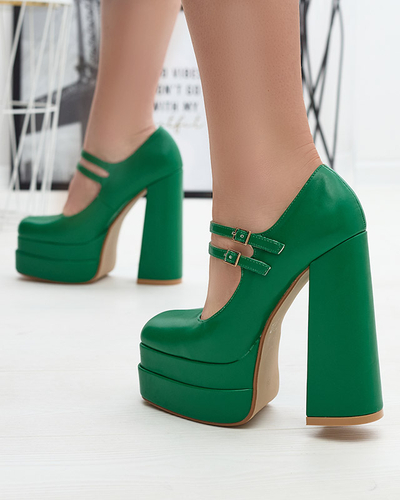 Green women's high stiletto pumps Edisa - Footwear
