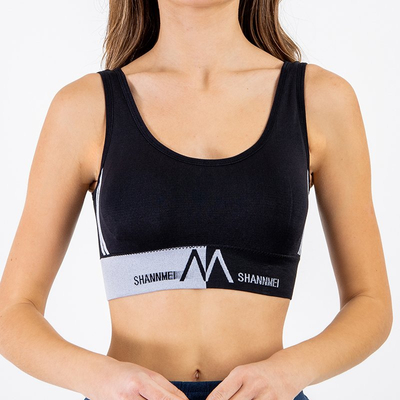 Black sports bra with inscriptions - Underwear