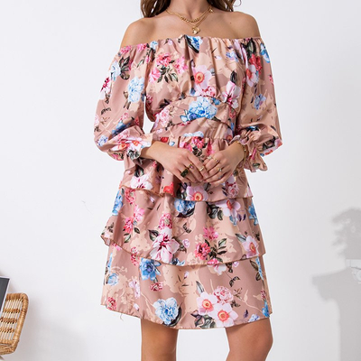 Платье с рисунком для женщин бежевого цвета - Одежда