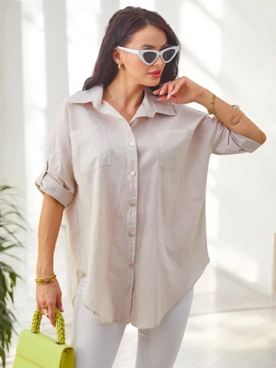 Рубашка из хлопка Royalfashion с рукавами 3/4