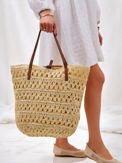 Royal Fashion Large Straw Women's Handbag Natural Classic