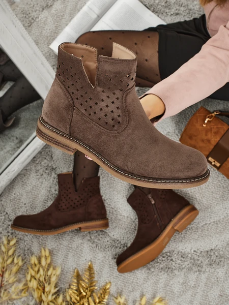 Damskie botki ze skóry naturalnej Rito