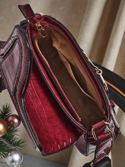 Aurora Women's Bag Burgundy Ecological Leather Elegant