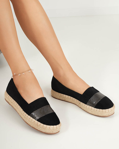 OUTLET Melnas sieviešu espadrilles Sverope - Shoes