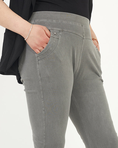 Gray women's PLUS SIZE treggings - Clothing