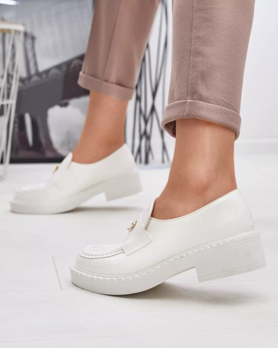 Women's white Fuggy matte shoes - Footwear