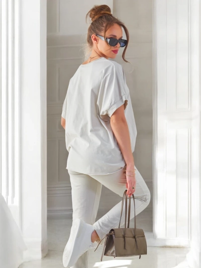 Royalfashion Sieviešu kokvilnas komplekts ar īsām piedurknēm un taisnām biksēm