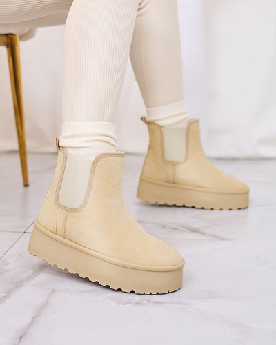 Royalfashion Beige women's platform snow boots Stiellsia