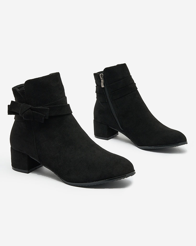 Royalfashion Black women's low stiletto boots Referra