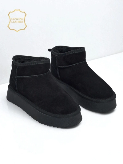 Kratke ženske čizme a'la snijeg od prirodne kože Elunara