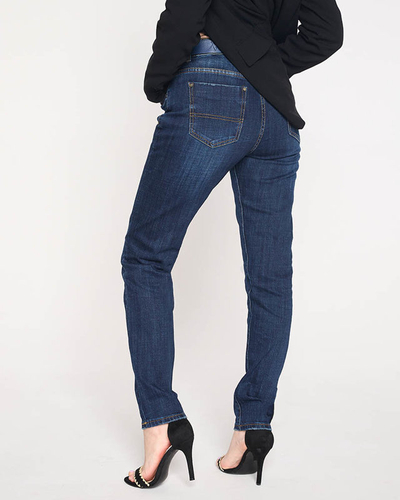 Straight women's jeans, navy blue - Clothing