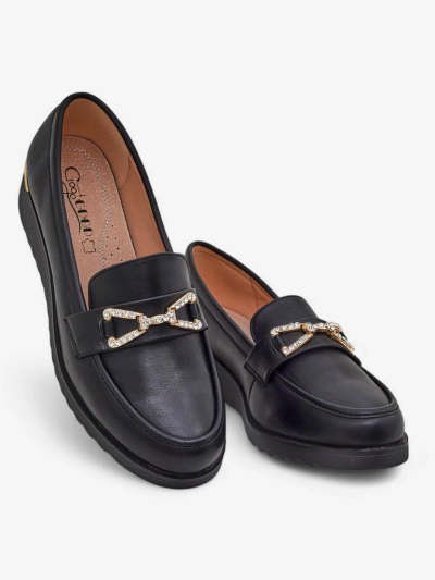 Royalfashion Women's moccasins on a low wedge Leffo