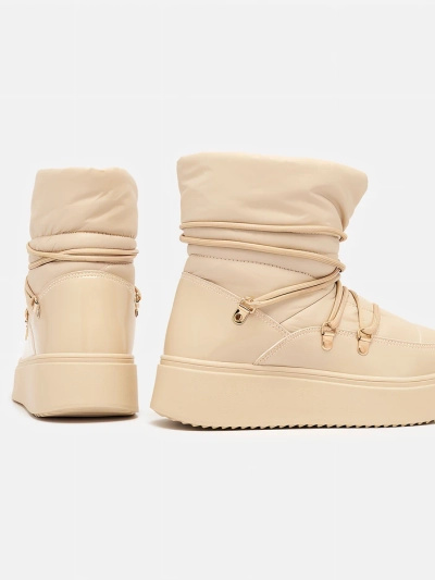 Royalfashion Women's slip-on snow boots in beige Dabenda