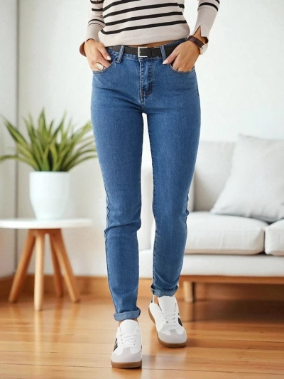 Royalfashion Women's cotton tapered jeans