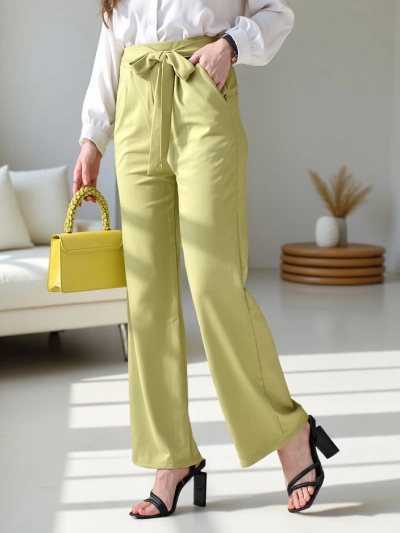 Royalfashion Wide women's trousers with a belt