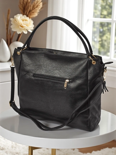 Atena Nero Women's Bag - elegant black eco-leather bag