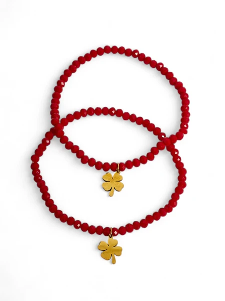 Royalfashion Two Women's Bracelets with Clover Charm