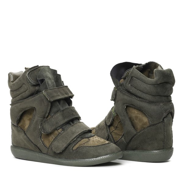 Green sneakers on platforms Ilona- Footwear