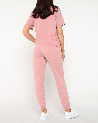 Women's pink sports tracksuit set - Clothing