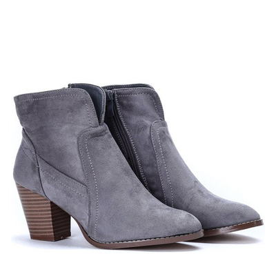 Szare botki na wysokim słupku Alayah - Obuwie