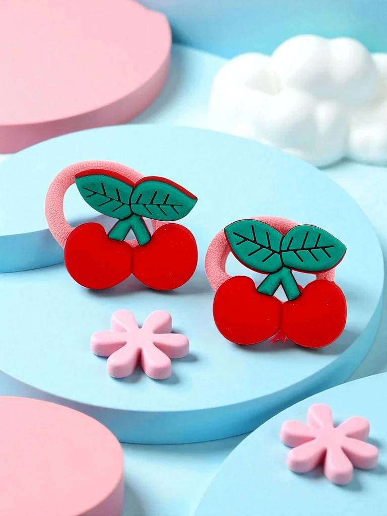 Royalfashion Hair Ties with Fruit Motif Fruity Bloom