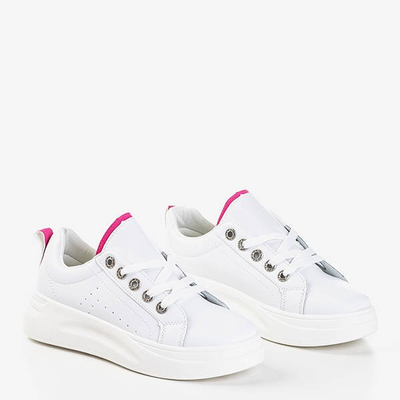 White and fuchsia women's Cathleen sneakers - Footwear