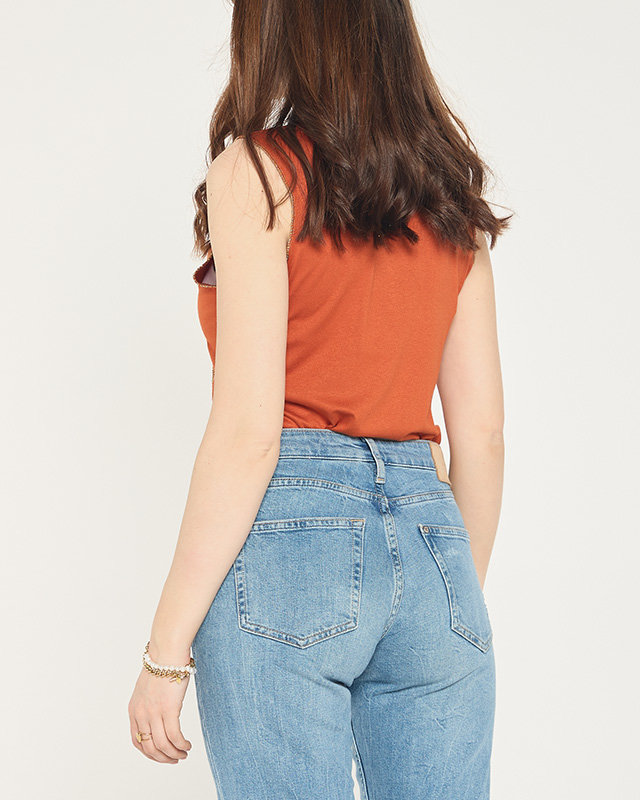 Ladies' top with golden camel print - Clothing