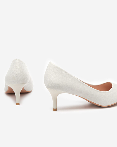 Light gray women's pumps on a low heel Oia - Clothing