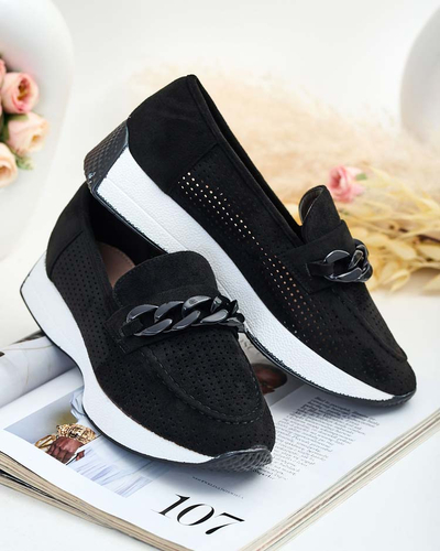 Royalfashion Openwork women's moccasins with chain Isolla