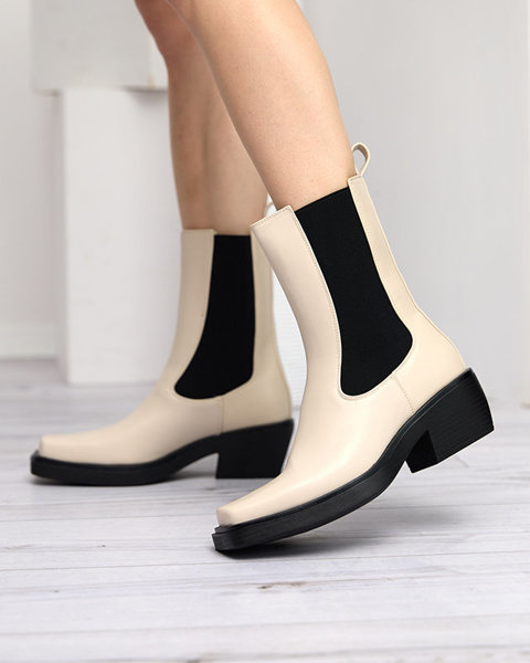 Bēši sieviešu zābaki ar slīdēšanu Darran - Apavi