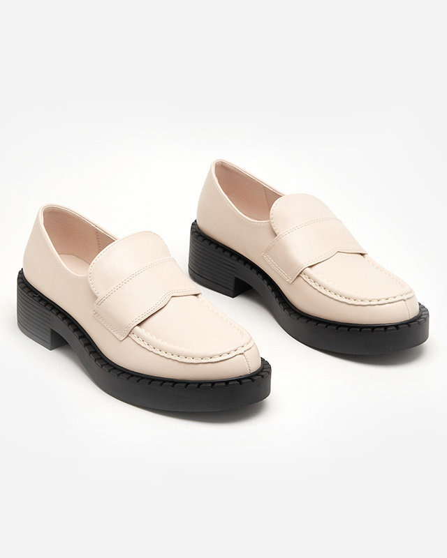 Beige women's eco-leather shoes Giomre - Footwear