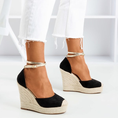 Black espadrilles on a high wedge Sablaca - Shoes 1
