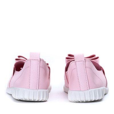 Różowe slip - on z kokardką Laconi - Obuwie