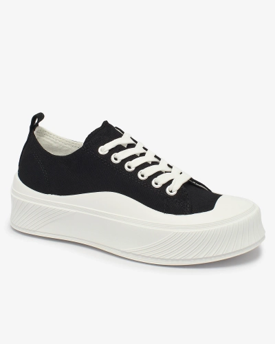 Royalfashion Black sports sneakers on platform Luceri